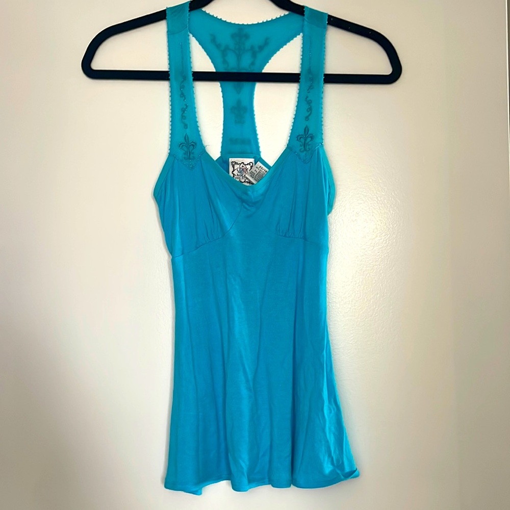 Chick by Nicky Hilton Teal Tank